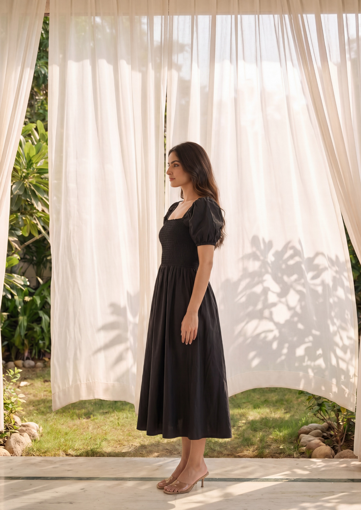 Black Flare ankle length Dress