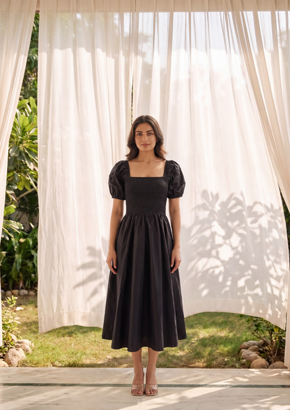 Black Flare ankle length Dress