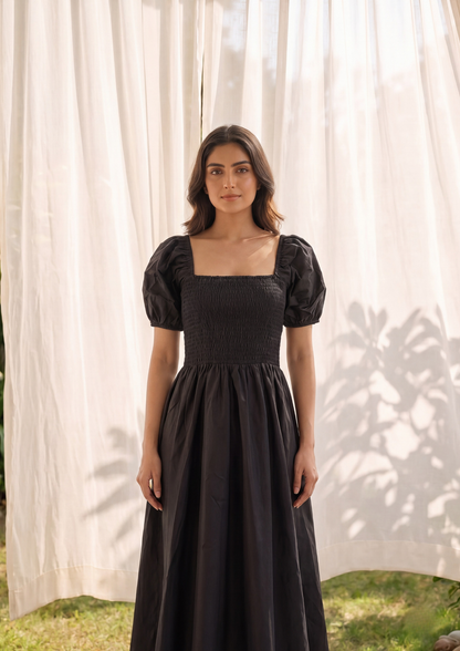 Black Flare ankle length Dress