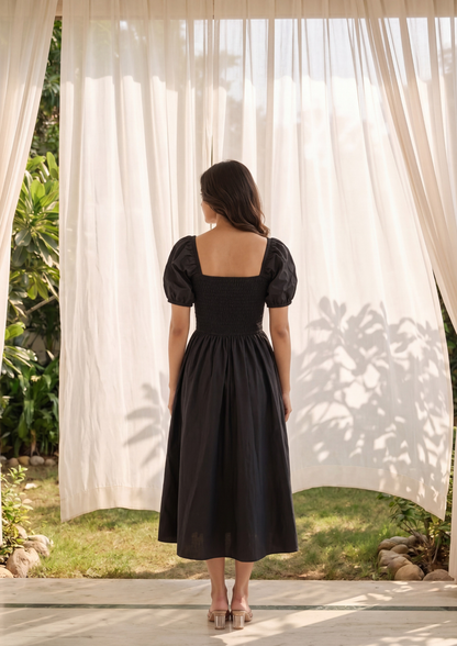 Black Flare ankle length Dress